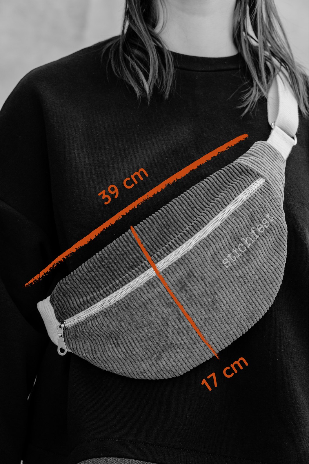 Die Koala mit eingezeichneten Maßen: 39 cm breit und 17 cm hoch